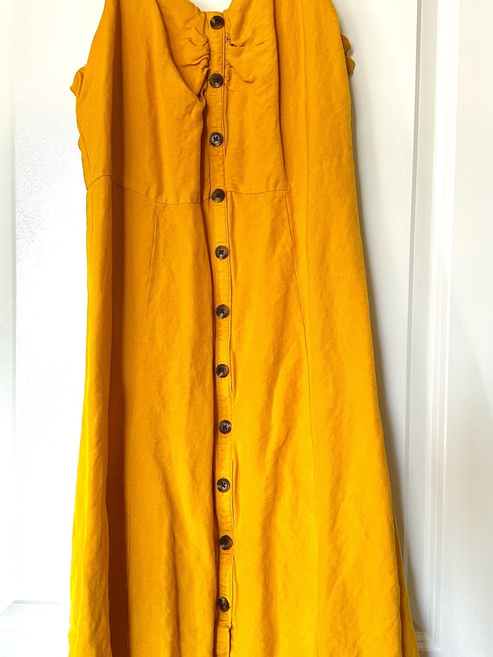 Ann Taylor Factory Mustard Yellow Button-Front Maxi Skirt